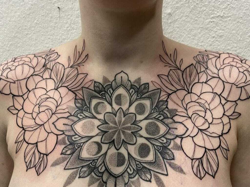 Floral Large Breast Tattoo