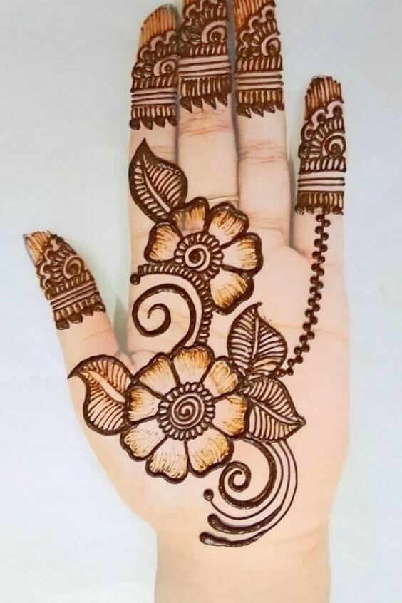 Front Hand Mehndi Design Easy and Beautiful