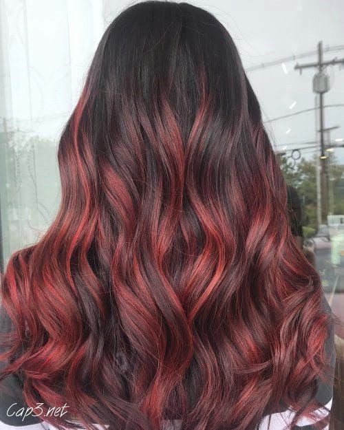Red Highlights on Brown Hair
