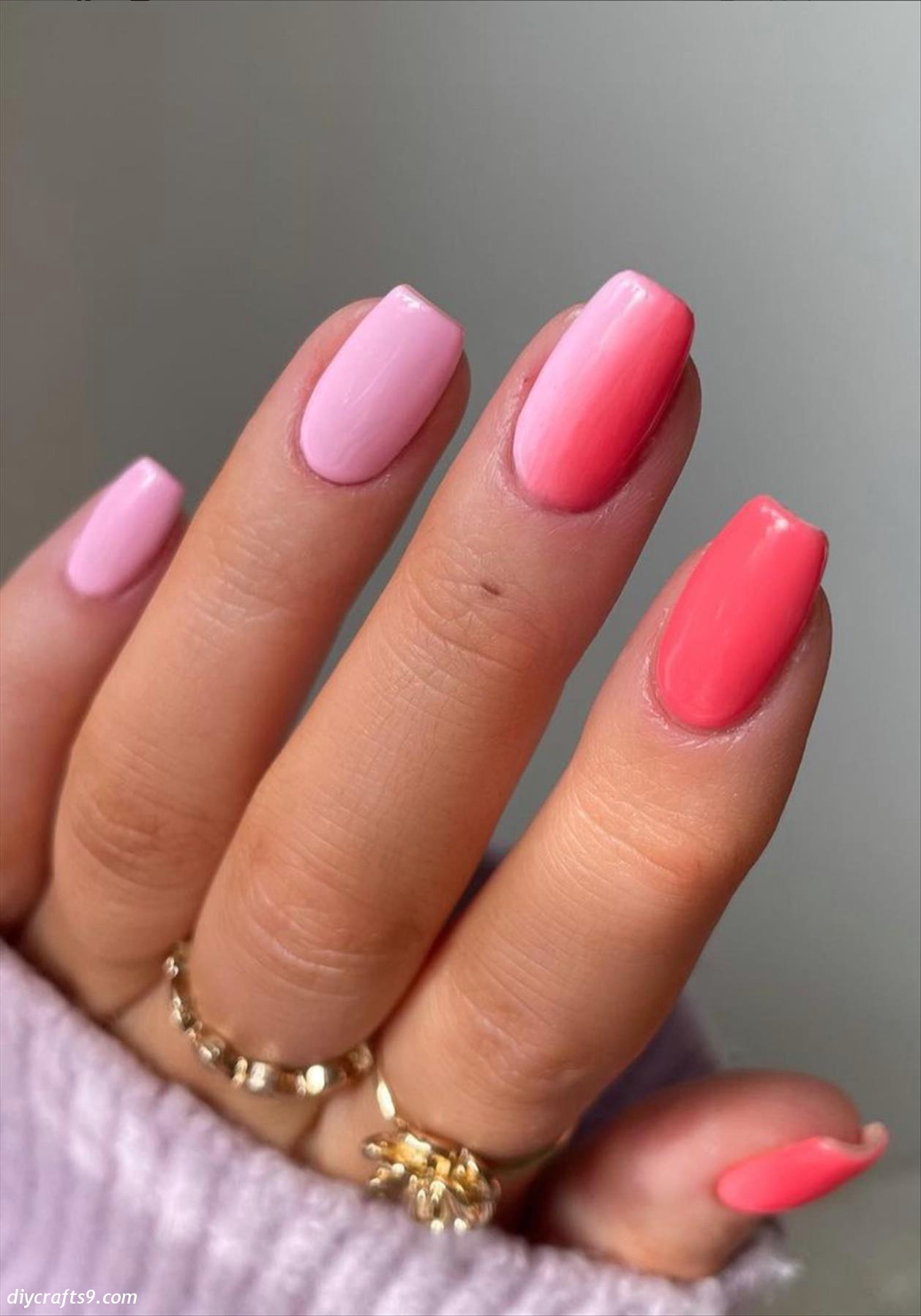 Pink Valentines day manicure art
