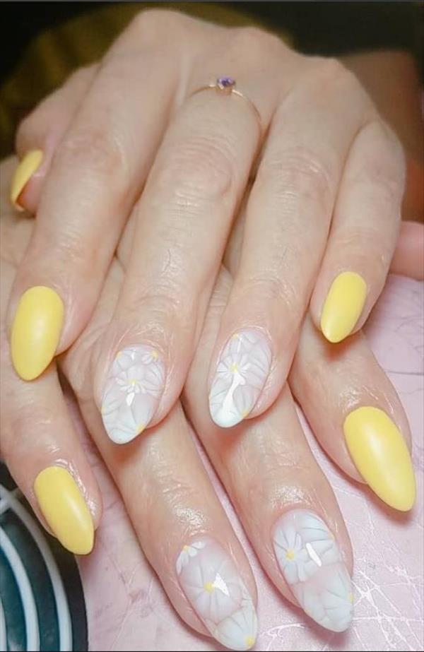 Short almond nails pervaded