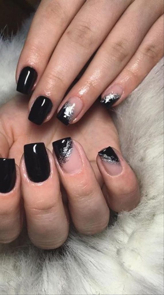 Short square nails with fine flash