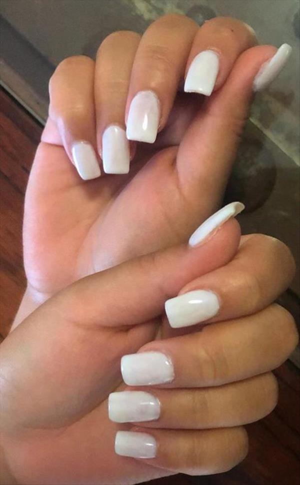 Simple Acrylic short square nails