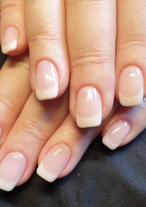 Simple Acrylic short square nails