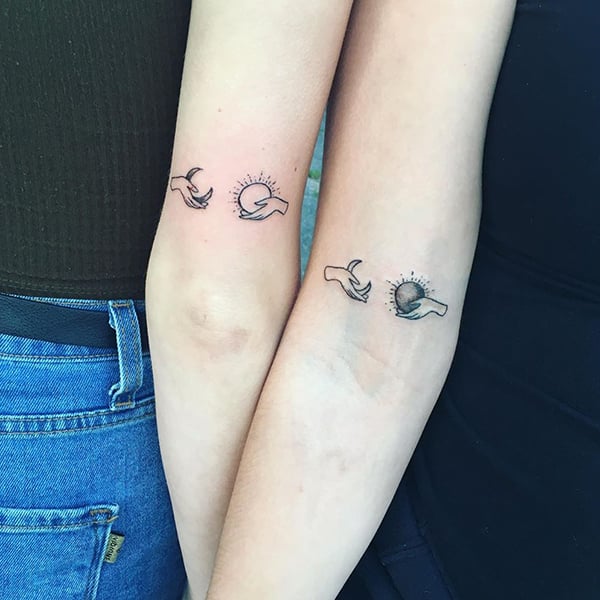 Mother Daughter Sun and Moon Tattoo