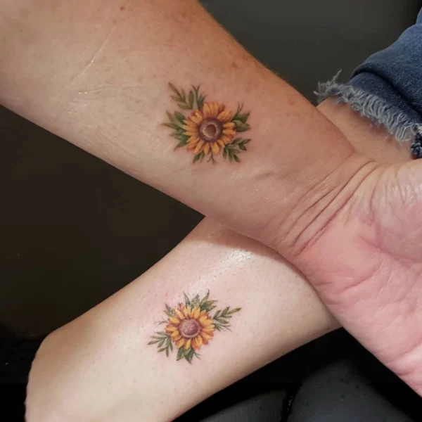 Mother Daughter Sunflower Tattoos