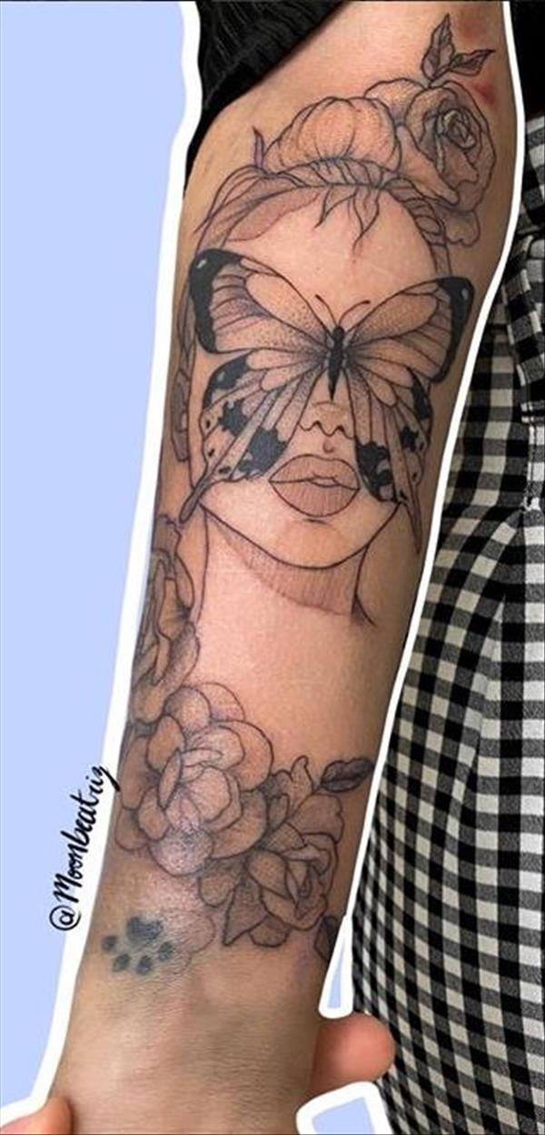 Butterfly tattoo with a sense of design