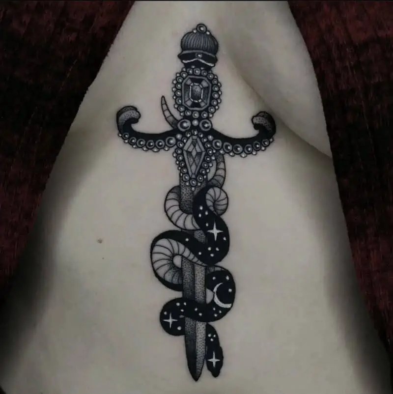 Dagger and Snake Tattoo