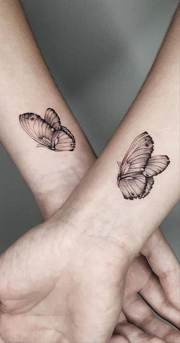 Dark black butterfly tattoo