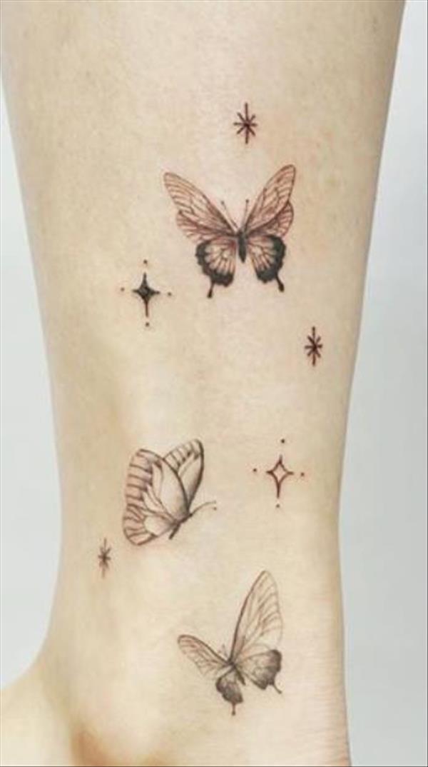 Glittering butterfly tattoo