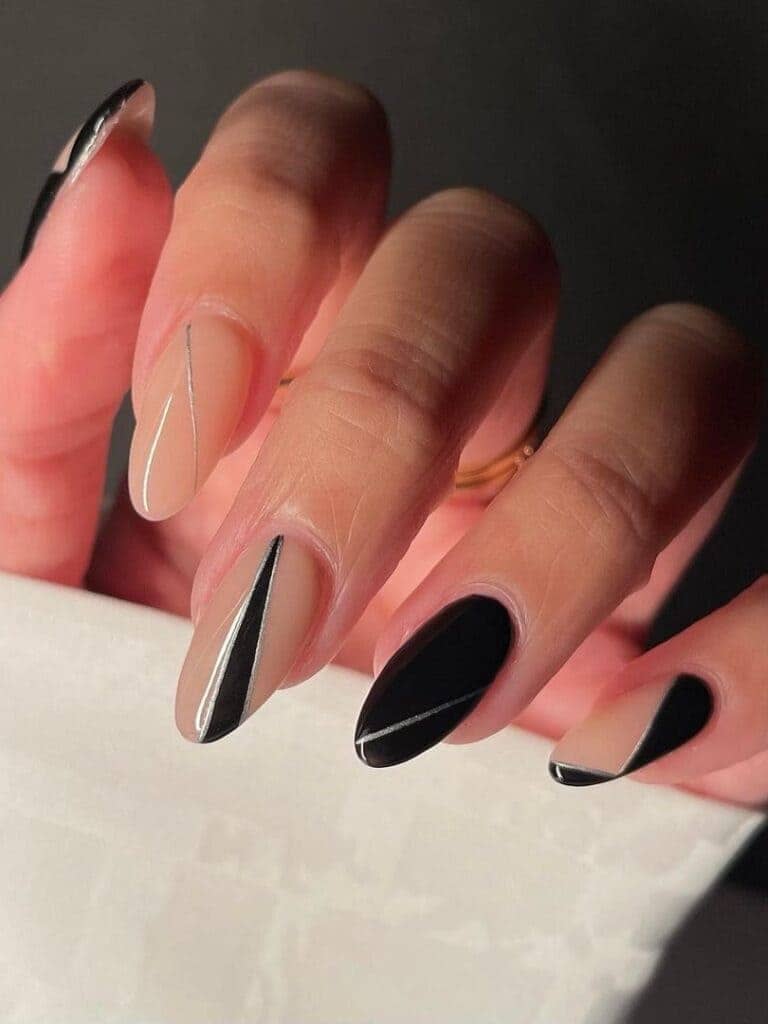 Nude and Black Nails