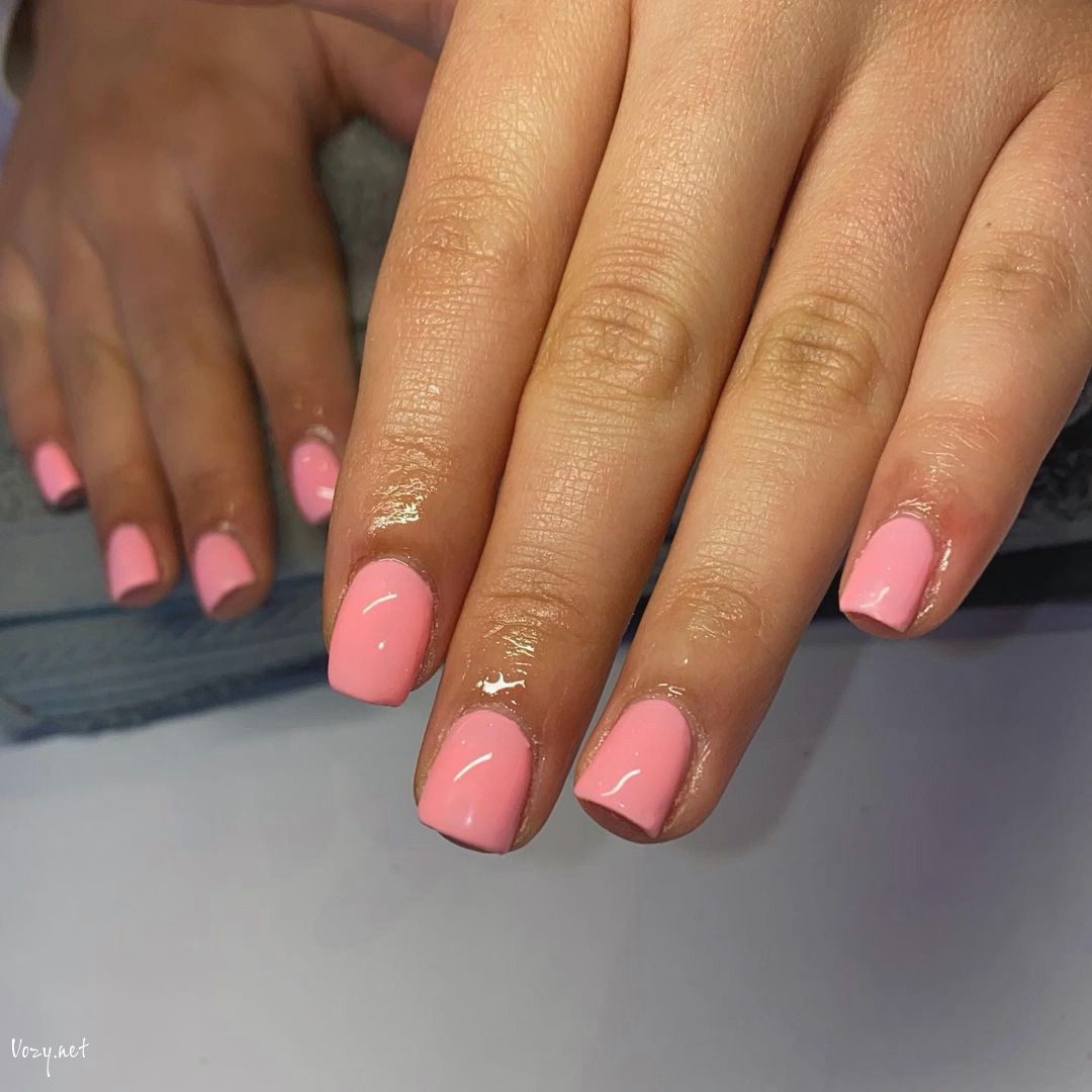 Short Pink Summer Nails Design