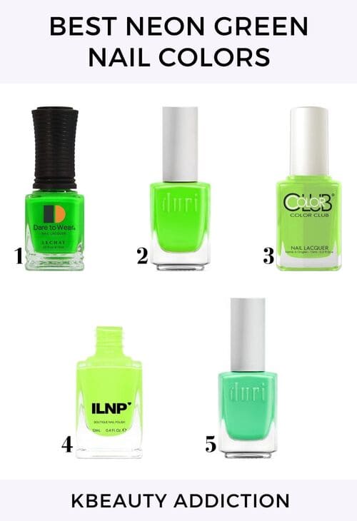 best neon green nail polishes colors
