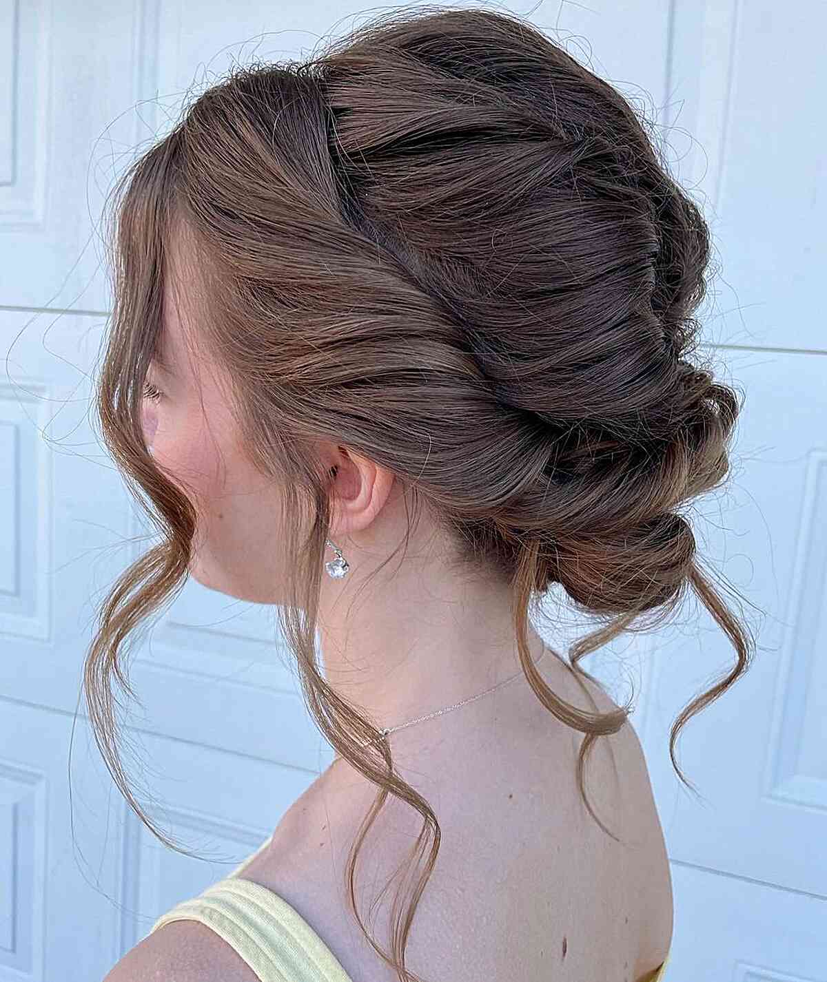 graduation french twisted low bun for girls