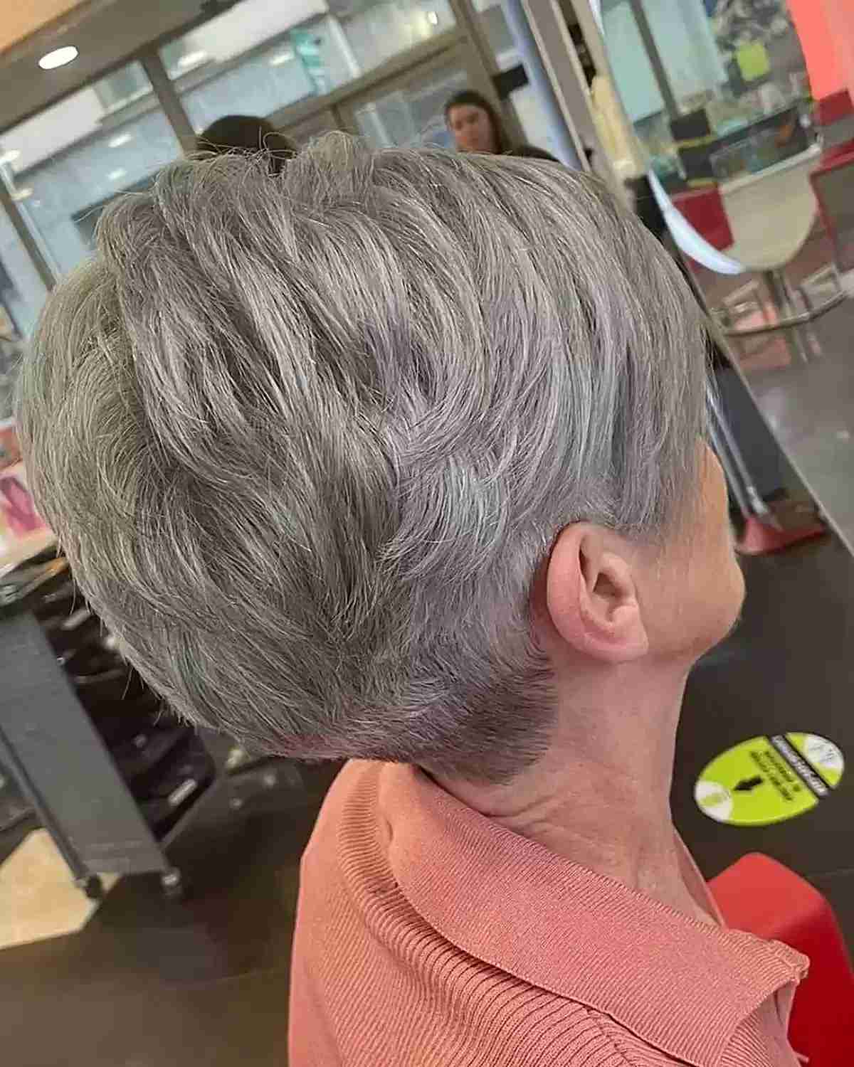 multi layered choppy pixie for ladies in their s with thick hair