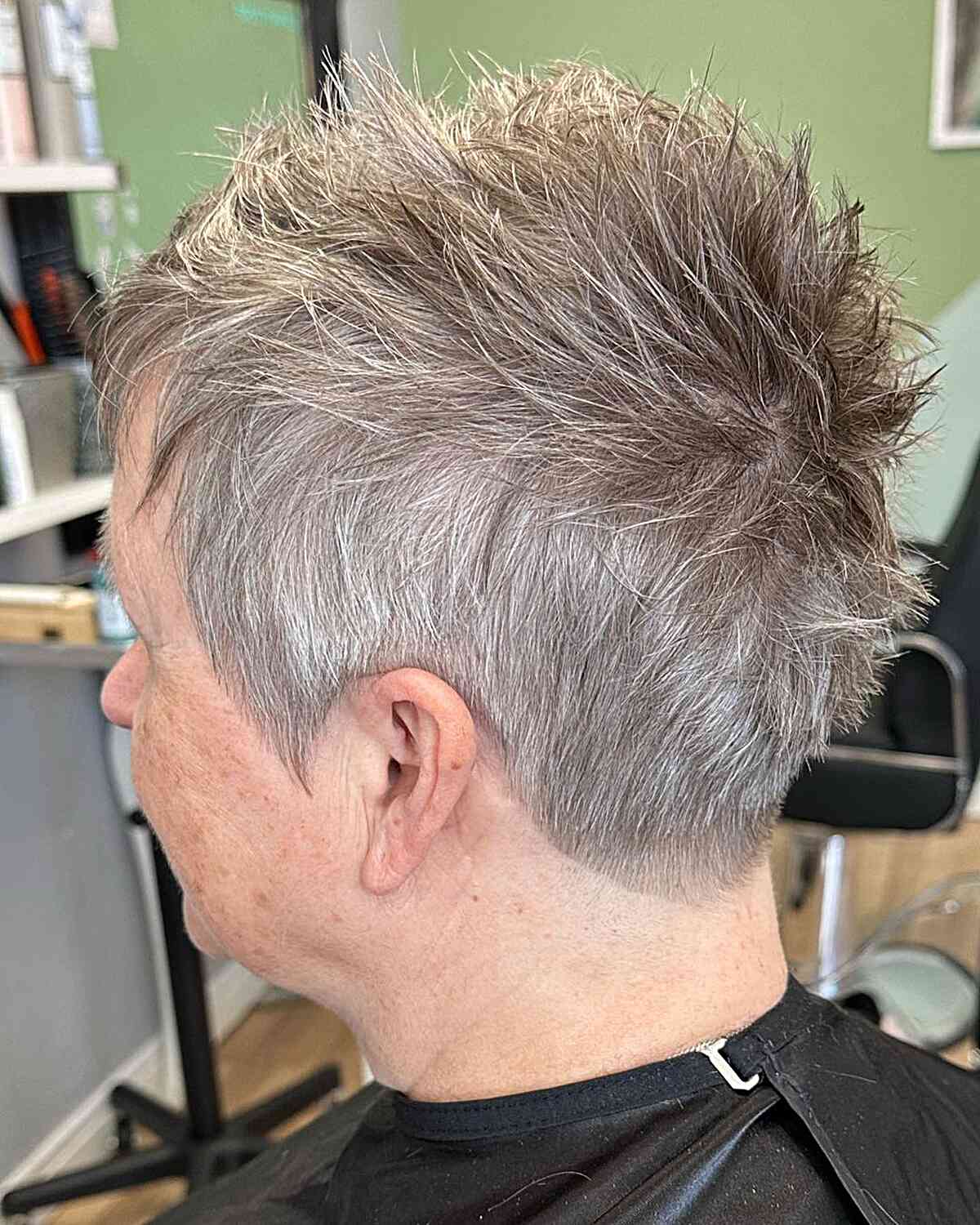 spiked pixie style for short choppy layers on women aged