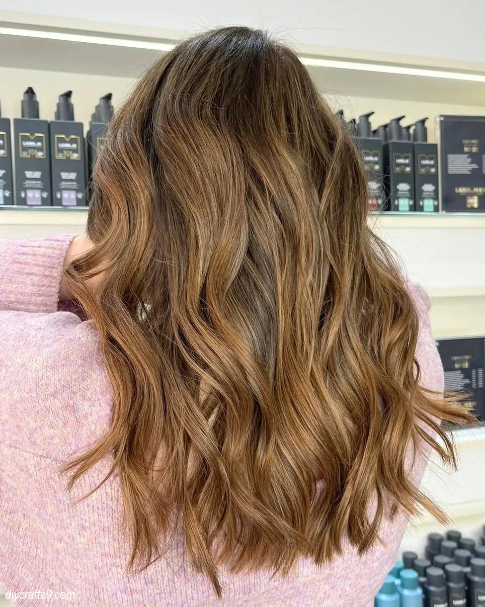 Long Natural Looking Brown Hair With Caramel Highlights