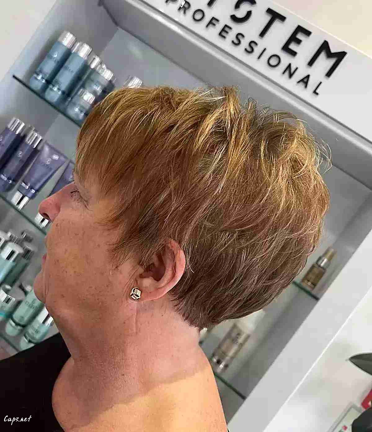 golden blonde for short pixie bowl cut on ladies on