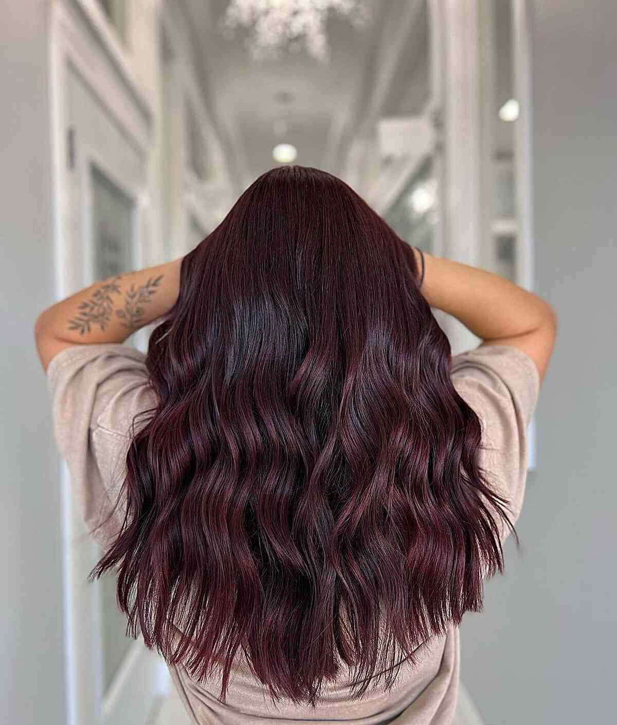 dark burgundy balayage hair