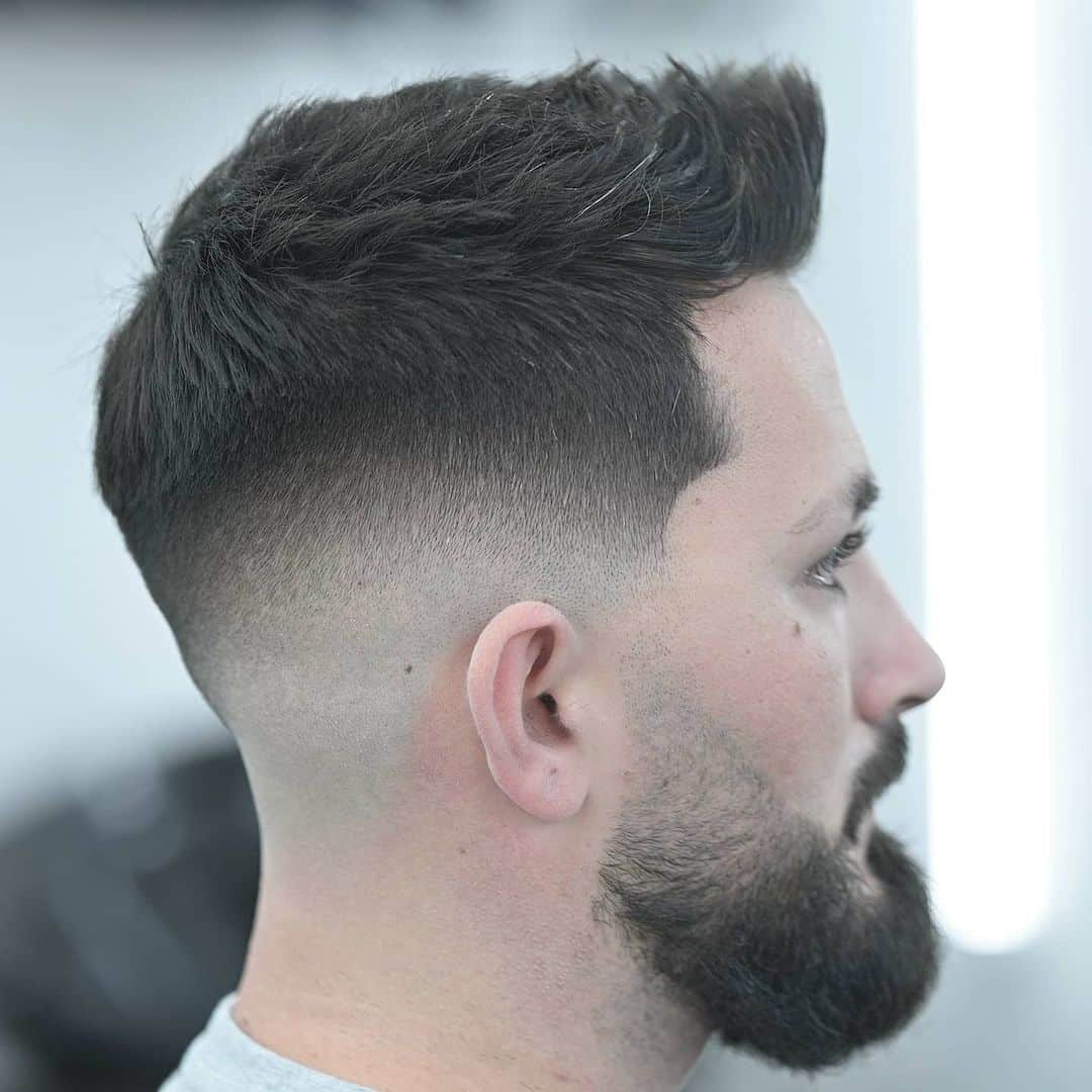 mid taper fade with texture