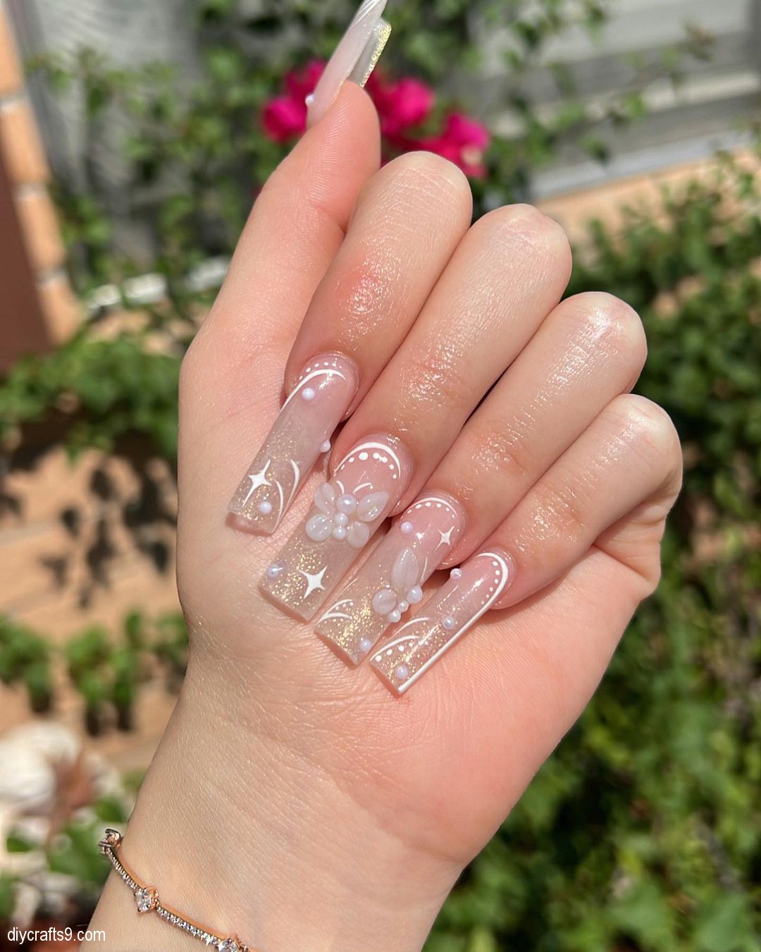 Acrylic Butterfly Nails