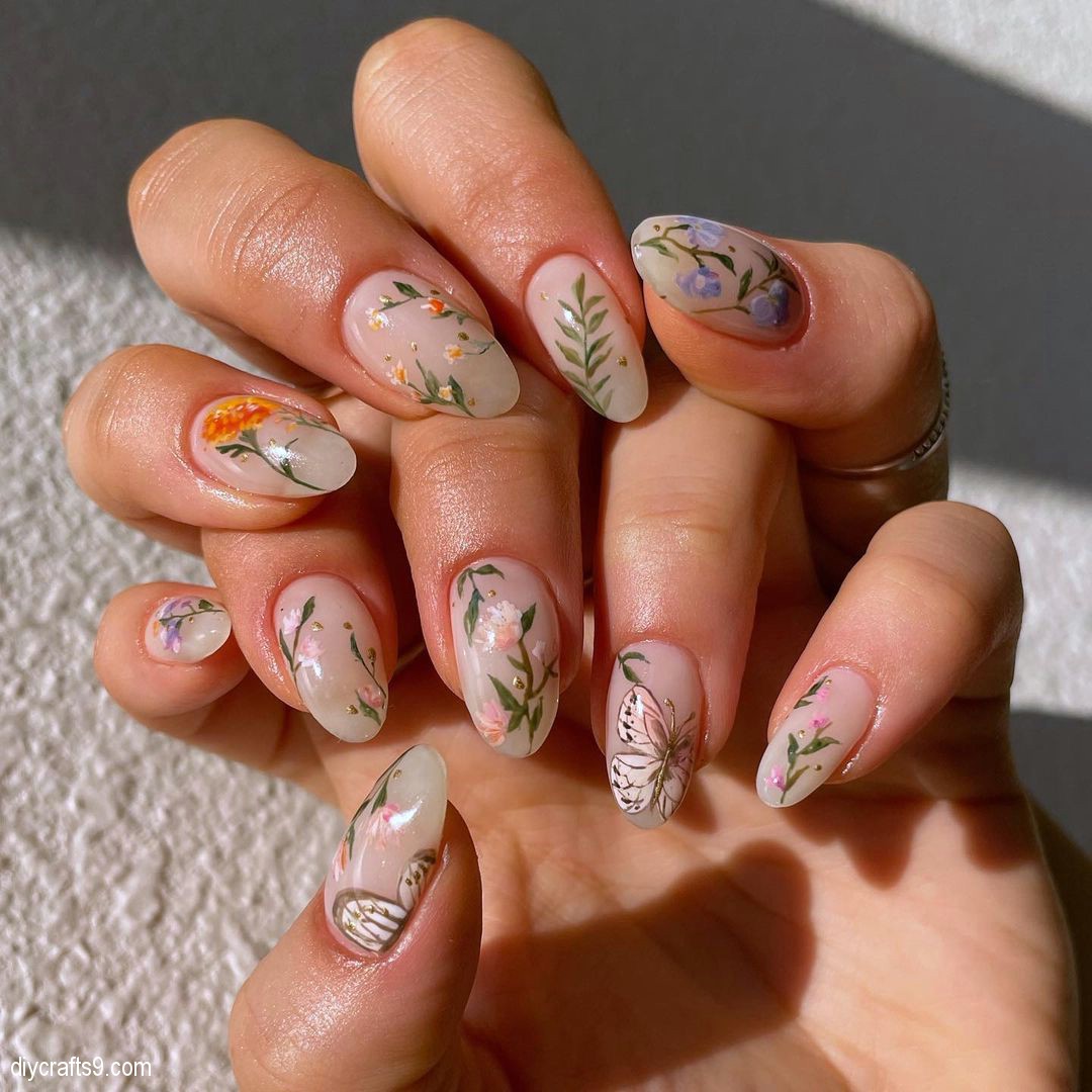 Almond Butterfly Nails