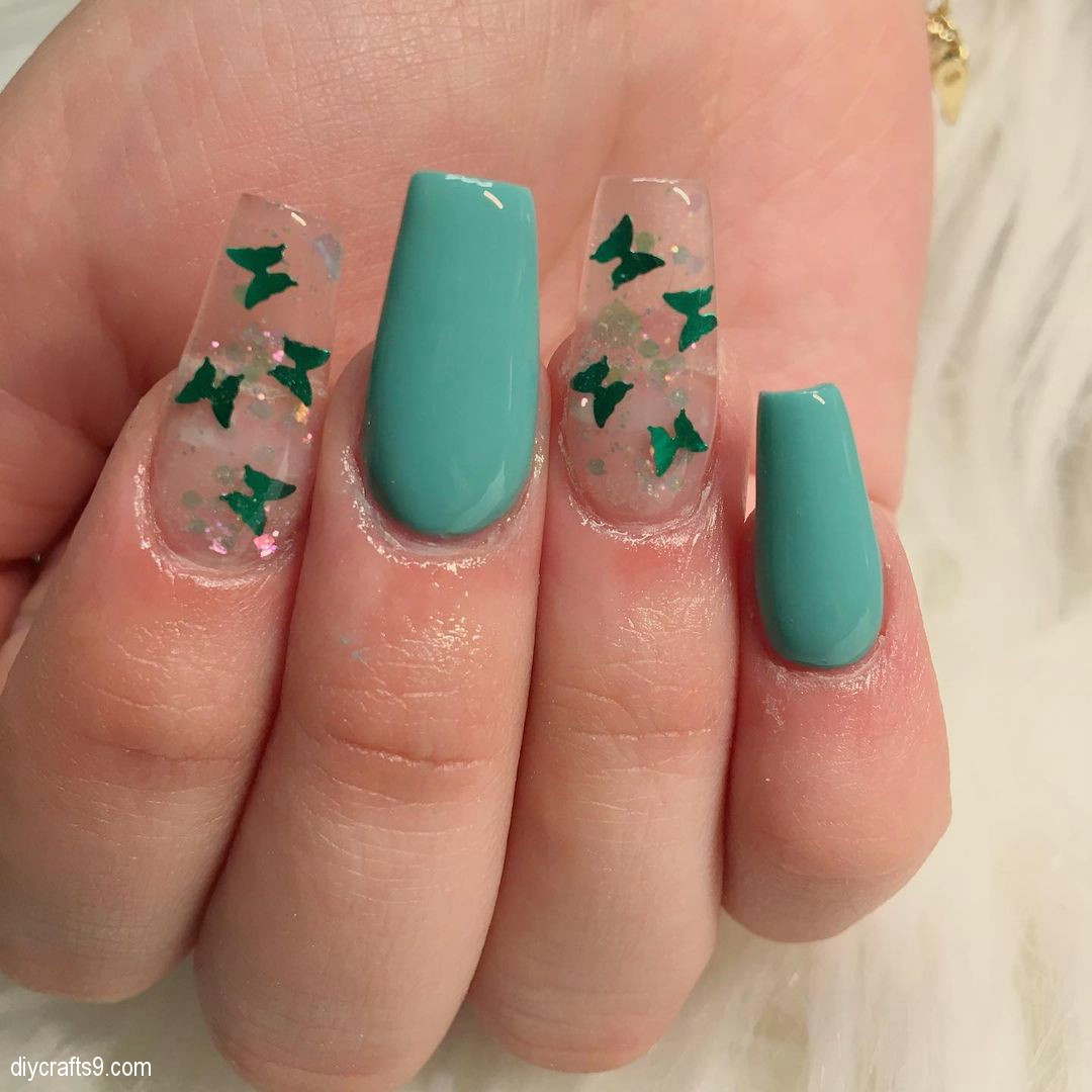 Green Butterfly Nails