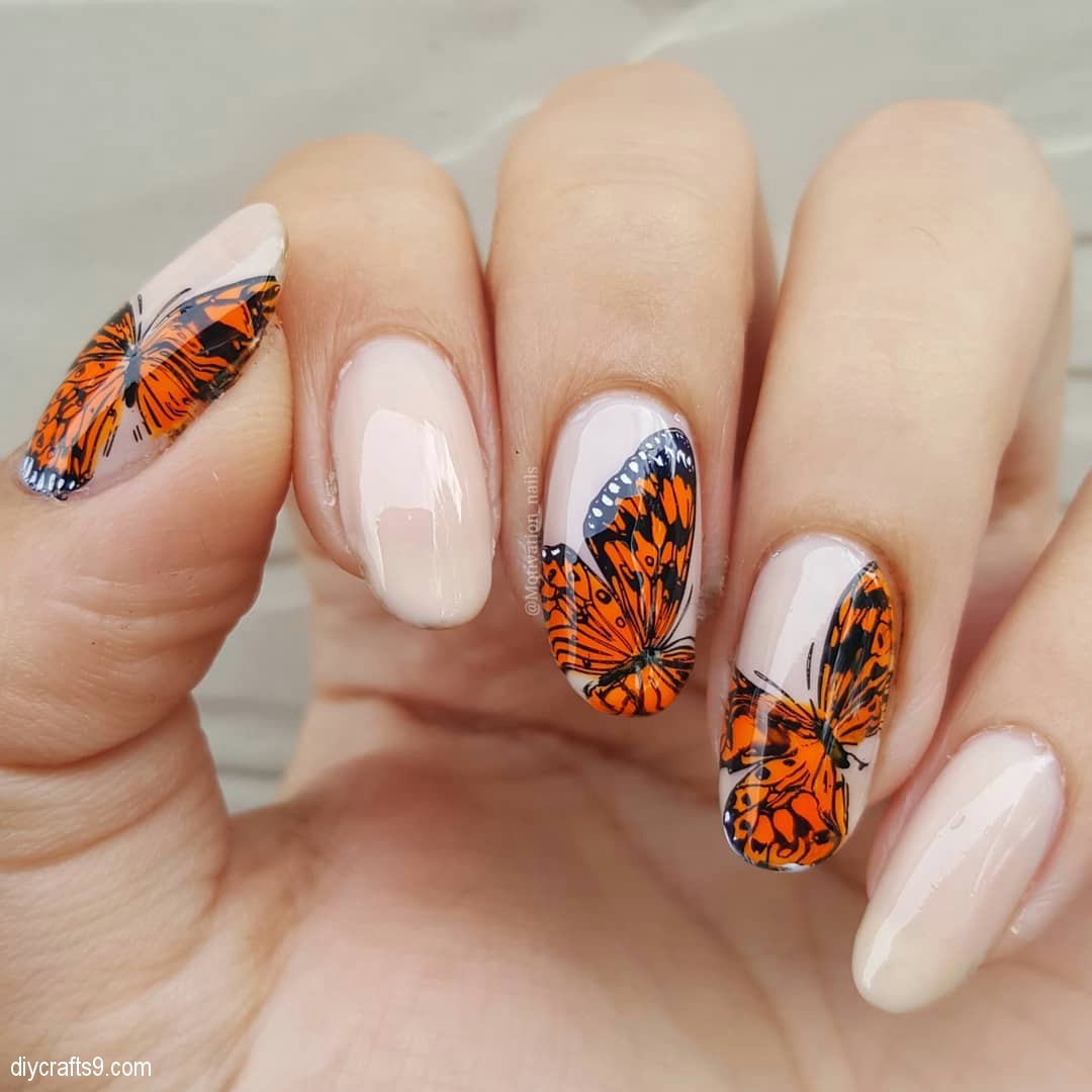 Monarch Butterfly Nails