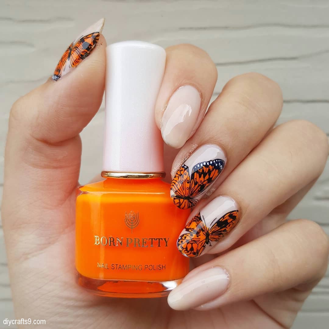 Monarch Butterfly Nails