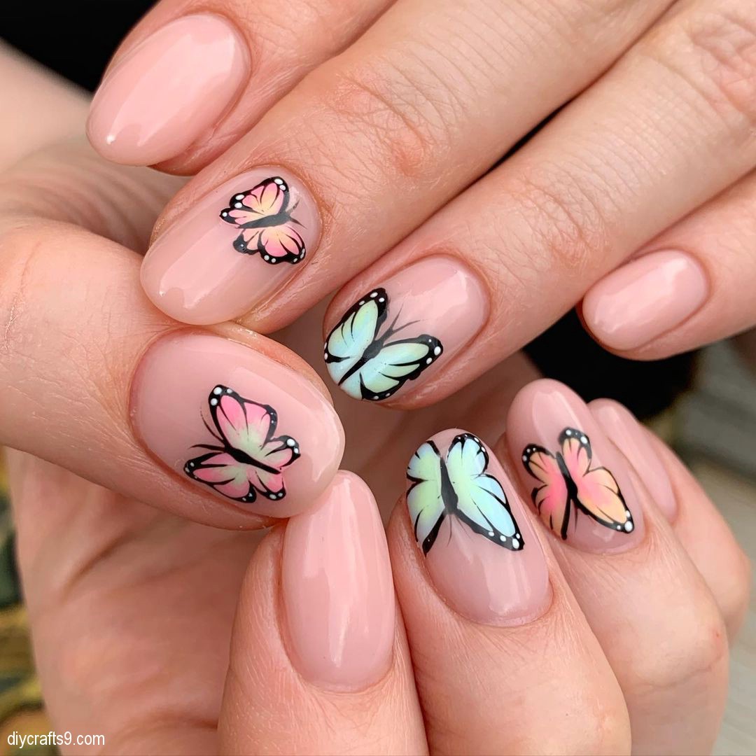 Simple Butterfly Nail Art