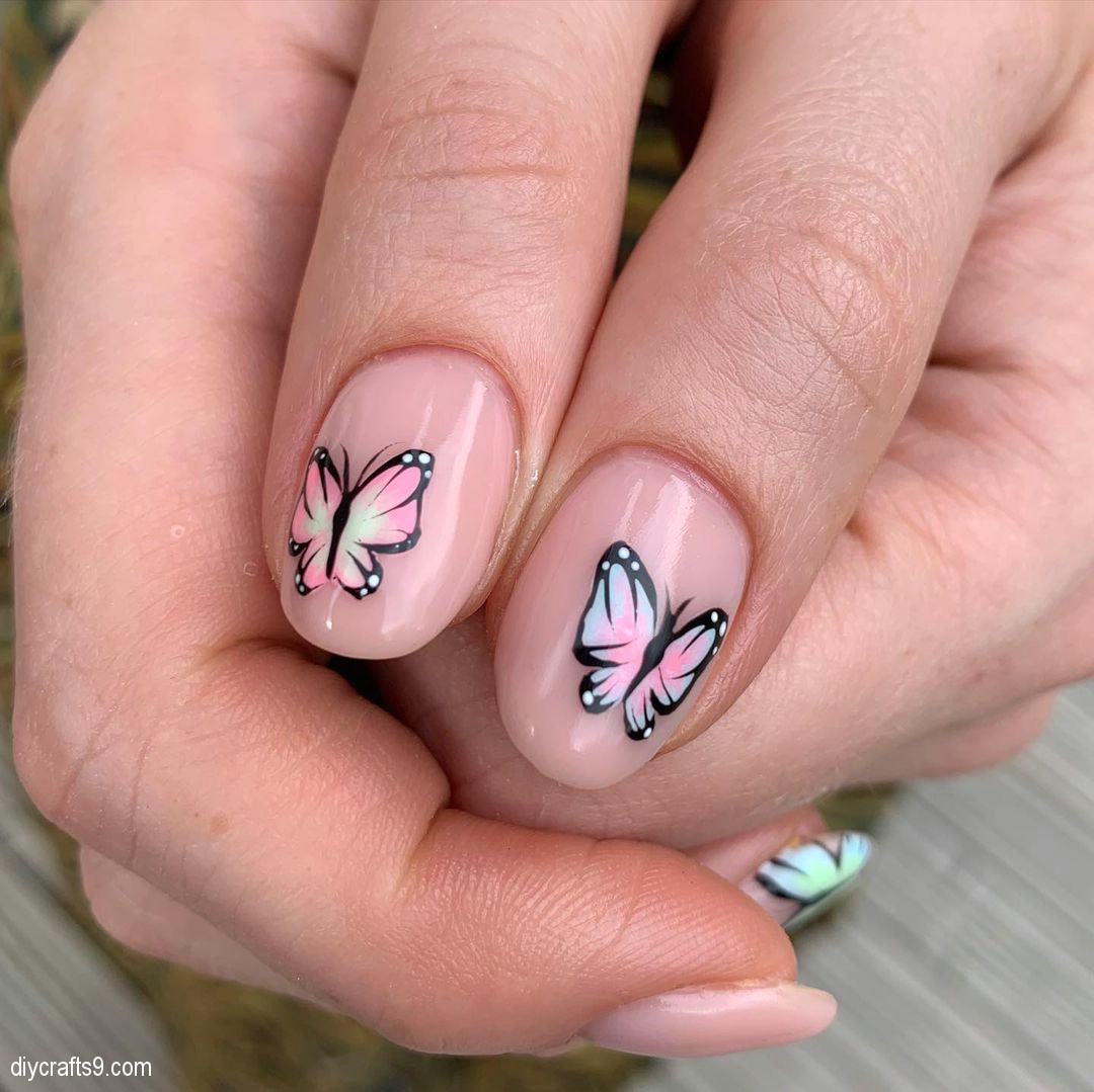 Simple Butterfly Nail Art