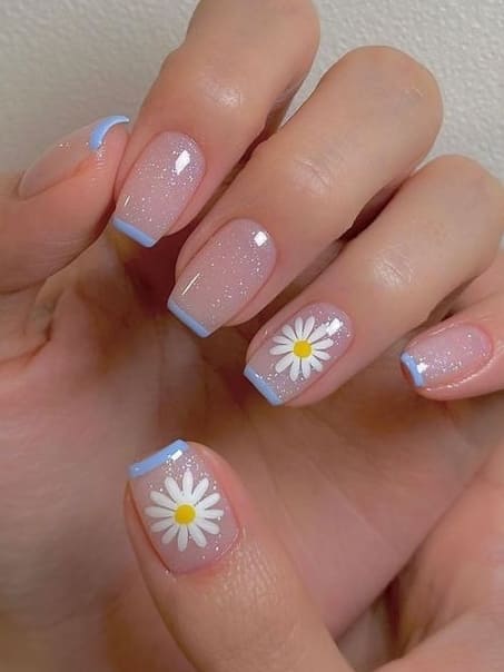 Simple Flower Nail Designs