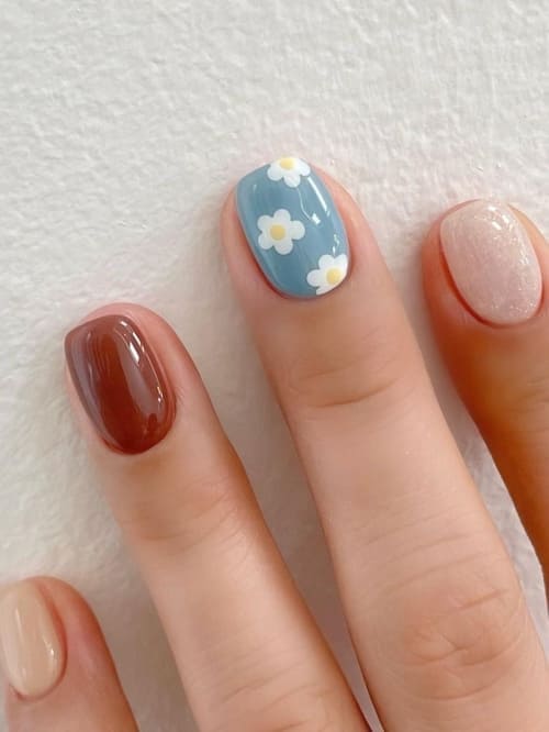 Simple Flower Nail Designs